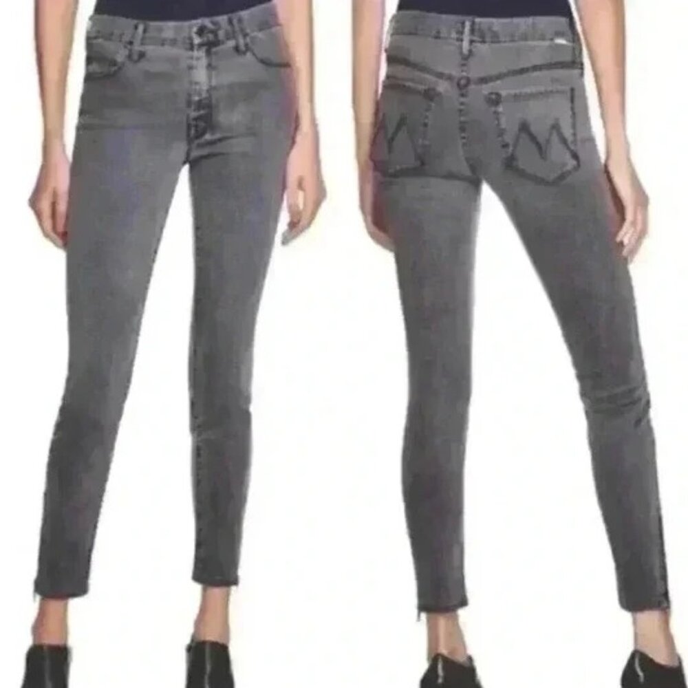 MOTHER Women's Gray The Looker Lies and Shadows Straight Leg Jeans - Size 27